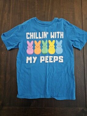 Blue Kids Tee "Chillin' With My Peeps"
